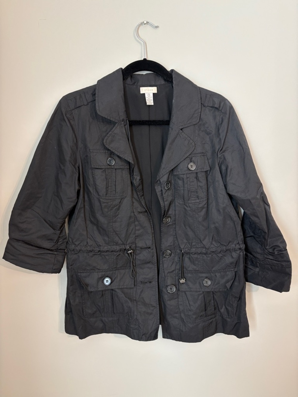 Chico’s Black Lightweight Utility Jacket